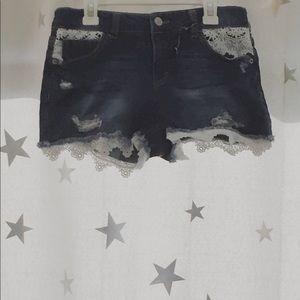 💙BLUE DENIM SHORTS WITH LACE💙